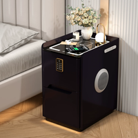 Table de Chevet Intelligente Multifonctionnelle avec Verrouillage PIN, Haut-parleur et Recharge Sans Fil, Exportée dans Plus de 50 Pays, BTBT019 pour Chambre à Coucher