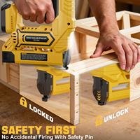 Pistolet à clous et agrafeuse sans fil 2-en-1 pour batterie 18V avec 20 rangées de clous à tête plate et 20 rangées d'agrafes couronne OEM