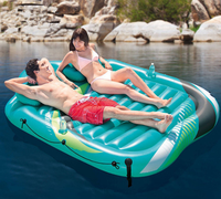 Double taille Flotteurs gonflables Piscine Matelas à air flottant pour 2 gars Chaise longue d'eau Lilo