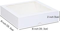 TEMLQPACK 30 boîtes d'emballage blanches non en papier de 8x8x2 pouces pour gâteaux, fraises, brownies et autres utilisations industrielles et agricoles