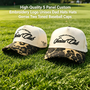 Casquette de baseball en coton à 5 panneaux avec visière incurvée, personnalisable OEM pour hommes et femmes, certifiée BSCI, avec logo brodé uni, style Dad Hat structuré - Product Image 1