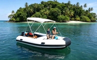 Bateau pneumatique gonflable pour yacht, bateau pneumatique semi-rigide pour jet ski et support de yacht avec matériau Hypalon PVC, 2 à 5 personnes