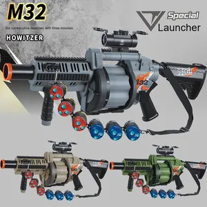 Pistola de juguete para niños de alta calidad y alta calidad, lanzacohetes de seis balas blandas, material plástico/EVA/PC - Product Image 5