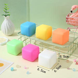 Custom Logo Ice Cube Squishy Toys Square Shape Stress Cube Relief Maltose <b>Squeeze</b> <b>Ball</b> Sensory Toys - Product Image 6