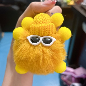 Porte-clés poupée en peluche dessin animé mignon doux Pom Pom pelucheux boule bouffante laine tissage porte-clés en peluche - Product Image 5