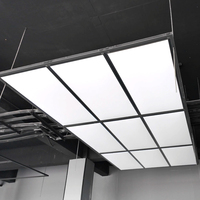 Panneau lumineux LED pour atelier de lavage de voitures à 9 grilles, 864W, 6500K, CRI>90, luminaire de plafond avec support