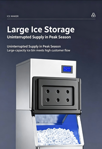 Máquina de Hielo Comercial de Alta Producción 500kg/24 Horas, 250kg, 300kg, 1 Tonelada con Almacenamiento de 200kg para Negocios, Fabricación de Hielo en Cubos - Product Image 1