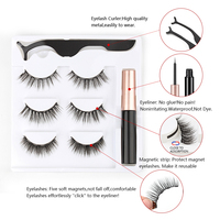 Kit complet de faux cils magnétiques 3D faits à la main avec eye-liner liquide magnétique, cils réutilisables, vente en gros