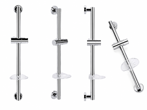 Barre coulissante de <span class=keywords><strong>douche</strong></span> professionnelle en chrome miroir haute brillance avec <span class=keywords><strong>curseur</strong></span> réglable à l'infini pour projet de salle de bain d'hôtel moderne - Product Image 2