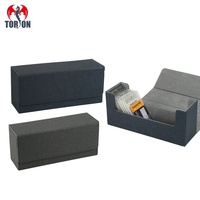 Torson35PT Boîte à cartes magnétiques en cuir PU Double boîte pour emballage personnalisable Logo Trading Commander Cartes de carreaux de brique Ludique