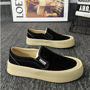 Nouvelles chaussures de kickboard en toile respirante avec semelle épaisse et hauteur accrue, sans lacets, chaussures Le Fu, chaussures de sport décontractées pour hommes - Product Image 2