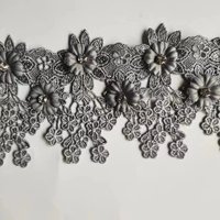Jolie dentelle à fleurs petites faites à la main, dentelle en polyester soluble dans l'eau, accessoires pour robe de mariée et jupe