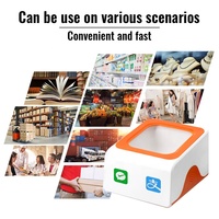 Escáner de Código de Barras 2D de Sobremesa JR P8 Naranja, Lector de Códigos QR USB Plug and Play para Pagos Móviles Dinámicos