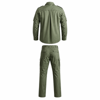 Ensemble uniforme tactique Ripstop personnalisé pour hommes et femmes, veste et pantalon de combat camouflage vert OD en polycoton 65/35, OEM