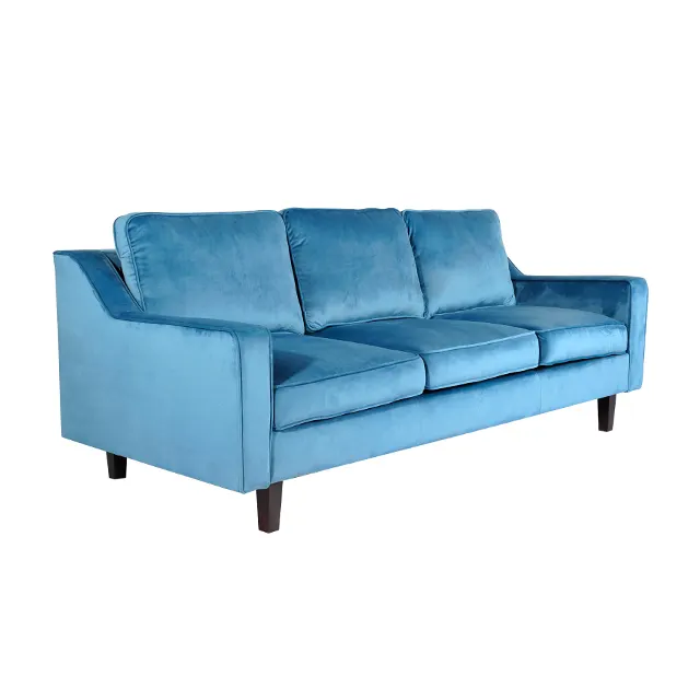 Hot Sells Multi Seats Modern Blue Velvet Tufted Sofa Living Room Furniture Hotel Lobby Sofa