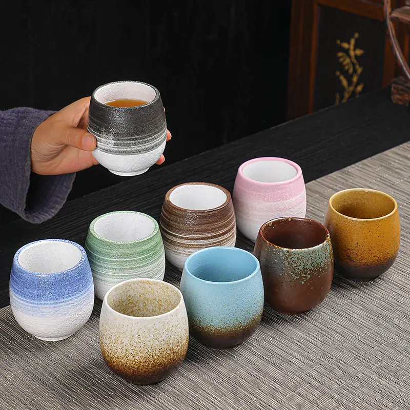 150Ml Keramik Espresso Murah Antik Warna-warni Cangkir Teh Susu Cangkir Teh Porselen Cina dengan Logo Kustom
