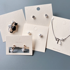 Vòng cổ bông tai thẻ bao bì trắng tông giấy trang sức hiển thị chủ ear Studs treo thẻ - Product Image 2