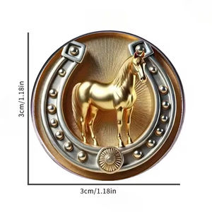 Hochwertiges Metalllegierungs-Pferdemedaillon mit Engel- und Pyramiden-Design, Langlebig und Elegant für Neujahrs- und Jubiläumsgeschenke - Product Image 6