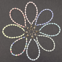 Chaîne de perles acryliques colorées en forme d'étoile de haute qualité, bracelet de poignet, breloque de téléphone, fabrication de bijoux DIY, artisanat pour coques de téléphone portable