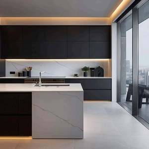 Marble Kitchen Island Kitchen <b>Cupboards</b> Furniture Modern Open Kitchen - Product Image 4
