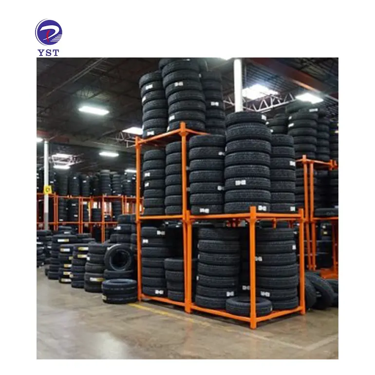 Heavy duty metal commercial storage detachable adjustable warehouse tyre rack for sale