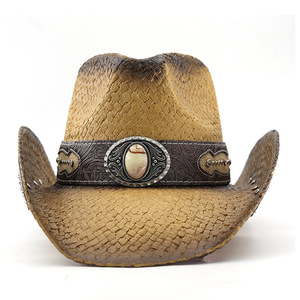 Sombrero <span class=keywords><strong>Vaquero</strong></span> de Mezclilla Bordado con Piedras a Rayas de Alta Gama para Comercio Exterior, 100% Algodón, <span class=keywords><strong>Pintado</strong></span> con Spray, para Hombre y Mujer, Estilo Europeo Americano - Product Image 2