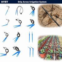 Kit d'arroseurs à aiguille droite/coudée pour système d'irrigation goutte à goutte de jardin, serre et culture de myrtilles et tomates