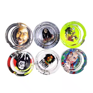 Cendriers ronds en verre, motif dessin animé, accessoires pour fumeurs, résistants aux chocs - Product Image 2
