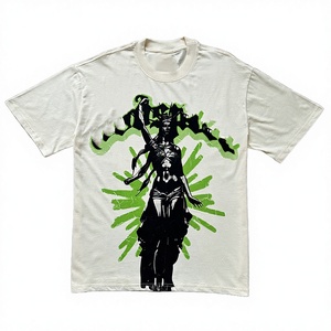 T-shirt a maniche corte da uomo e donna, taglie forti, vestibilità ampia, effetto invecchiato, 100% cotone, maglia, tinta unita - Product Image 3