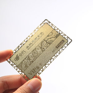 Carte VIP en métal champagne mat personnalisée, impression couleur intégrale, forme personnalisée, carte de visite en acier inoxydable, vente en gros - Product Image 3