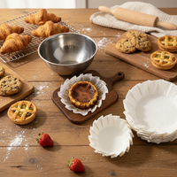 Moules à gâteaux basques jetables en papier, antiadhésifs, résistants à la chaleur, écologiques, compatibles micro-ondes, vente en gros d'usine