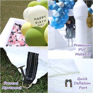 ปราสาทเด้งเป่าลมสีขาว10x8x8ft ปราสาทเด้งขนาดมินิพร้อมสระว่ายน้ำและ<span class=keywords><strong>โ</strong></span>บลเวอร์ - Product Image 3