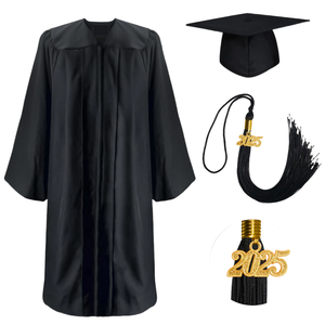 <span class=keywords><strong>2025</strong></span> dành cho người lớn màu đen mờ Đại học tốt nghiệp áo choàng cap với tua & năm quyến rũ - Product Image 1