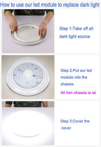 带磁性支架的发光二极管环形模块24w 18厘米2680流明230伏环形灯转换套件，用于天花板灯，准备连接 - Product Image 4