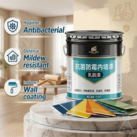 Peinture murale intérieure en émulsion acrylique colorée, antibactérienne, anti-moisissure et résistante à l'humidité pour usage intérieur