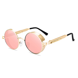 Lunettes de soleil vintage en métal steampunk avec logo personnalisé, monture intégrale, UV400, pour hommes et femmes - Product Image 6