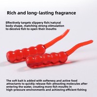 Leurre flottant parfumé en perles souples imitation larve de sang pour la pêche à la carpe carassin avec flotteur coulissant