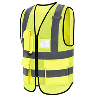 Gilet de sécurité réfléchissant pour géomètre, gilet d'inspection haute visibilité en maille avec poches utilitaires