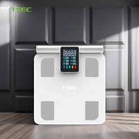 Báscula de Grasa Corporal Electrónica de 8 Electrodos, Capacidad de 180 kg, Pantalla Digital, Diseño Portátil, Conexión a Aplicación, Uso en Casa y Oficina