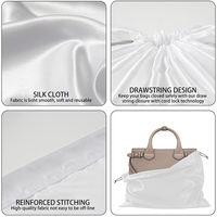 Sac à main de luxe chaussures stockage anti-poussière grande pochette à cordon en soie sacs à poussière en Satin pour sacs à main sacs à cheveux emballage