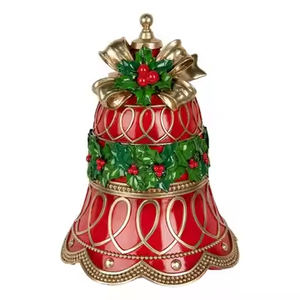 Cloche de Noël rouge de haute qualité en résine, artisanat décoratif de Noël, cadeaux de Noël parfaits et décoration intérieure - Product Image 1