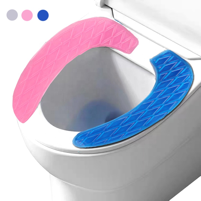 Гелевая подушка для сиденья унитаза, портативный и моющийся силиконовый гелевый Чехол для сиденья унитаза, универсальный с самоклеящимся U-образным дизайном HA01672