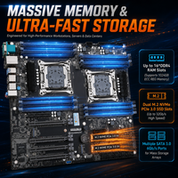HUANANZHI Motherboard Dual CPU LGA 2011-3 X99 C612 E-ATX Server Mainboard Mendukung E5 V3 V4 8 16 DDR4 DIMM