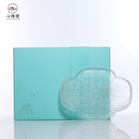 Assiette à dîner en cristal en forme de fleur de pomme sauvage, avec un motif à l'intérieur, compacte et délicate, idéale pour les dîners en famille