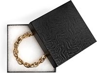 Boîte cadeau de luxe carrée en carton rigide avec couvercle et base, insert en EVA, emballage en papier pour boucles d'oreilles, colliers et bracelets