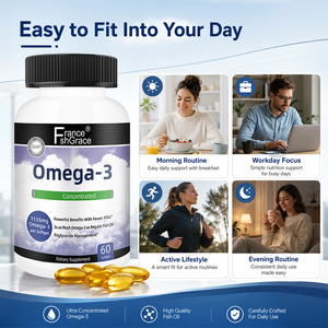 Complément d'oméga-3 Premium Shecome en gélules molles pour soutenir l'humeur, la santé cardiaque, cérébrale, oculaire et immunitaire chez l'adulte - Product Image 5