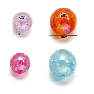 Acrylic Crackle <b>Beads</b> 16mm Round Perforated Loose <b>Beads</b> For Jewelry Making - Product Image 3