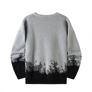 Pull tricoté décontracté chaud pour homme automne-hiver, motif 3D, coupe ample, col anti-boulochage, logo personnalisé sur le devant, 12GG 100% - Product Image 2