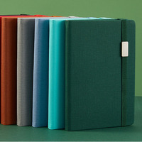 Carnet A5 à couverture rigide en cuir, reliure thermique, avec sangle élastique, personnalisable avec logo, pour bureau, journal intime, en stock