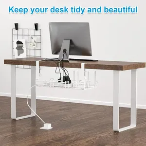 Phòng Khách Văn Phòng Dưới Bàn Không Có Khoan Có Thể Điều Chỉnh Mạnh Mẽ Quản Lý Cáp Khay Dây Kim Loại Dây Tổ Chức - Product Image 4